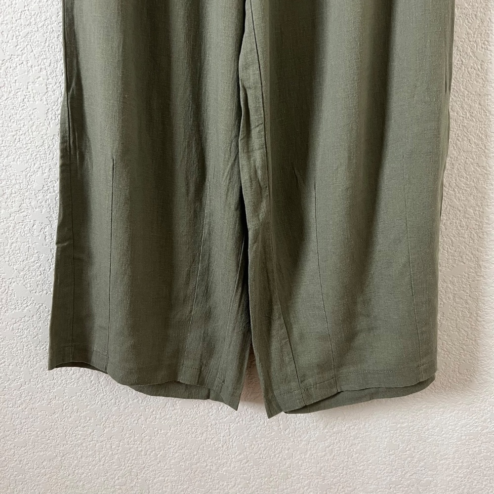 NWT ZENANA Linen Blend Pants Women's Wide Leg Elastic Band with Draw String - Picture 7 of 10
